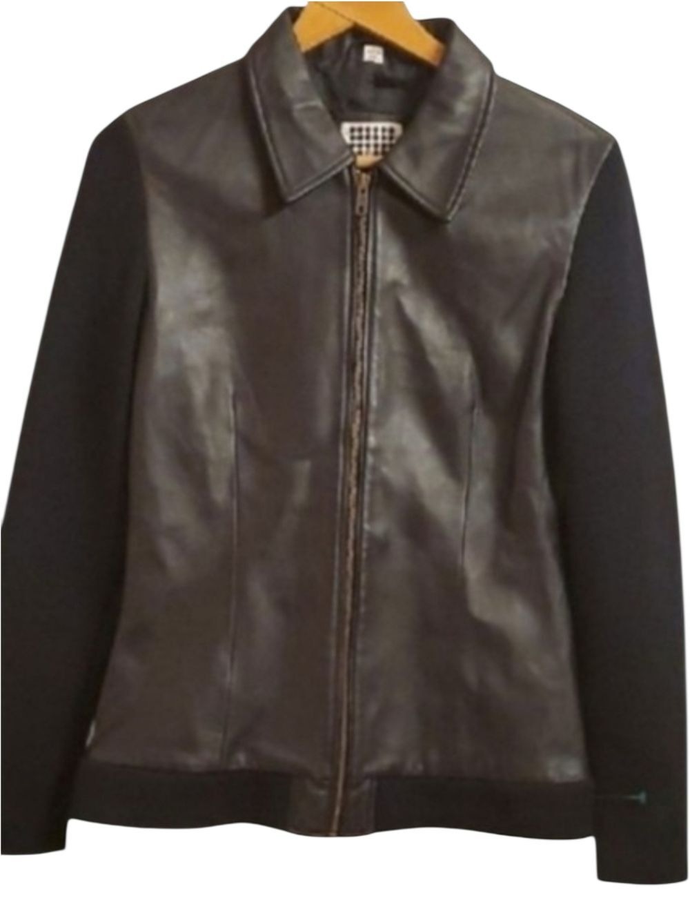 Lucid Ltd Leather Vintage‎ Jacket Womens Size Small S BLACK fabric Long Sleeve